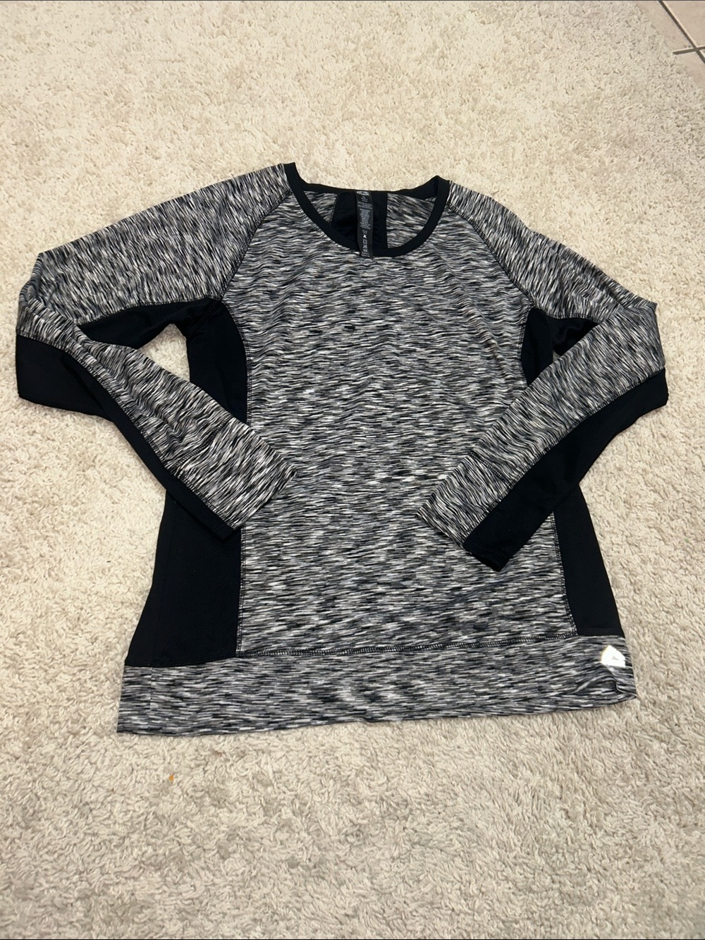 RBX Black & Gray Space-Dye Long Sleeve Performance Top